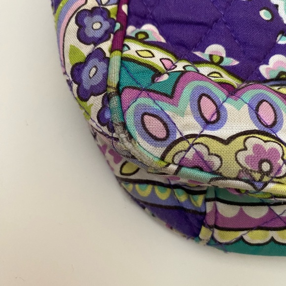 Vera Bradley Paisley Print Purse Zippered Closure Purple and Teal - Picture 13 of 16